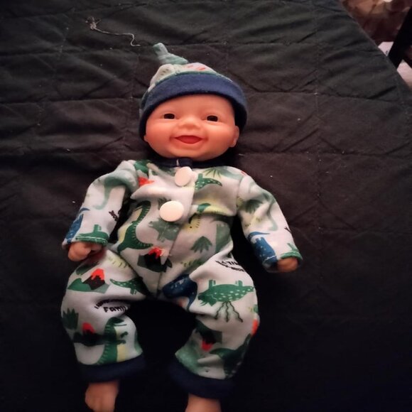 🆕7 Inch Full Body Silicone Black Baby Doll Boy Dave Mini Newborn Baby Dolls - Picture 1 of 3
